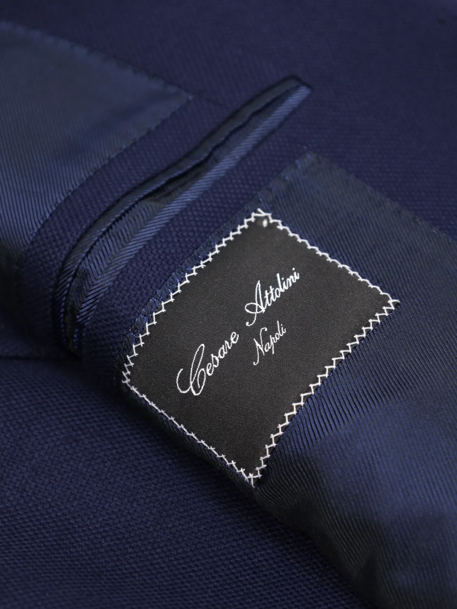 Cesare Attolini Navy Micro-Structure Blazer