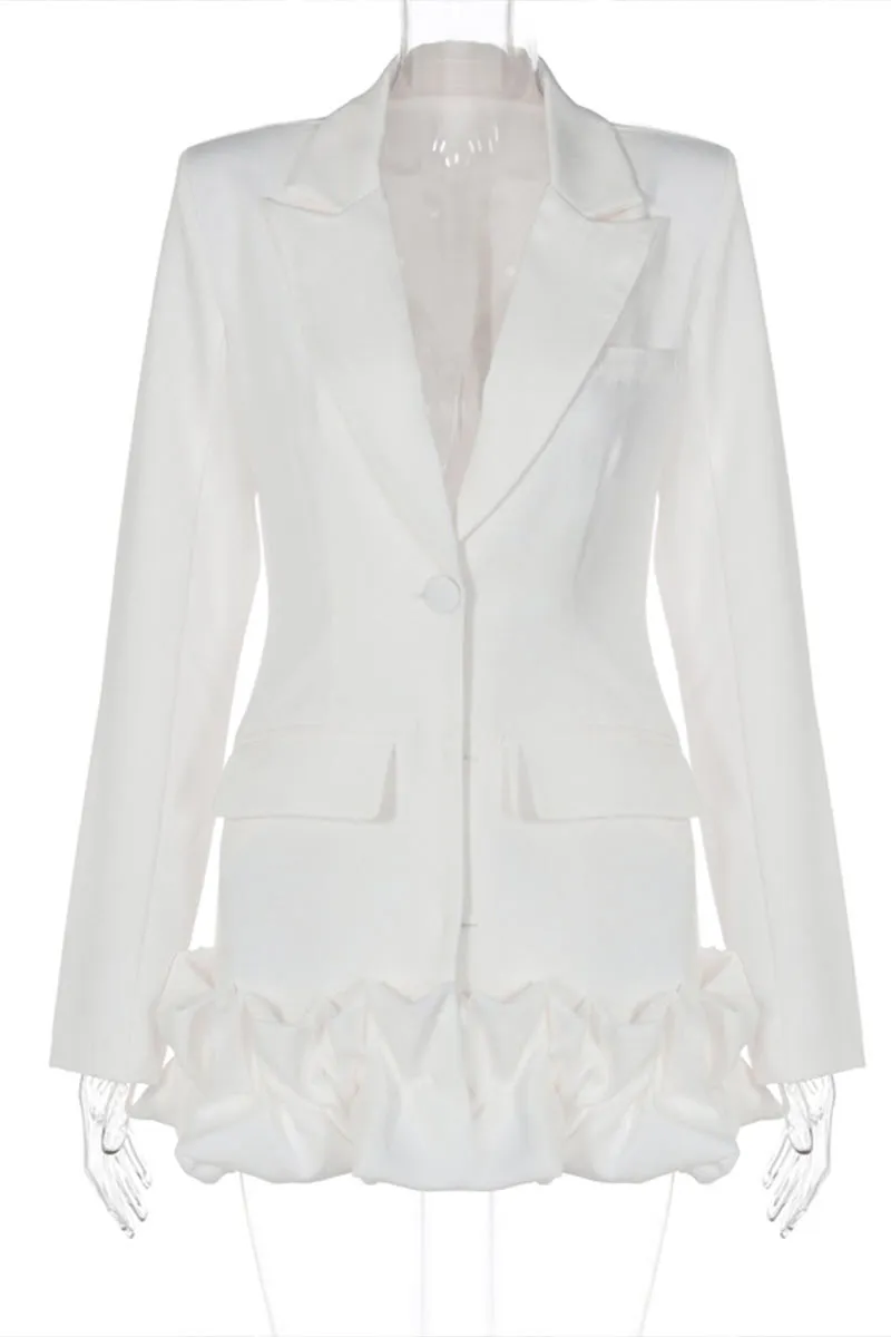 CG0343 Ruffle Light Blazer