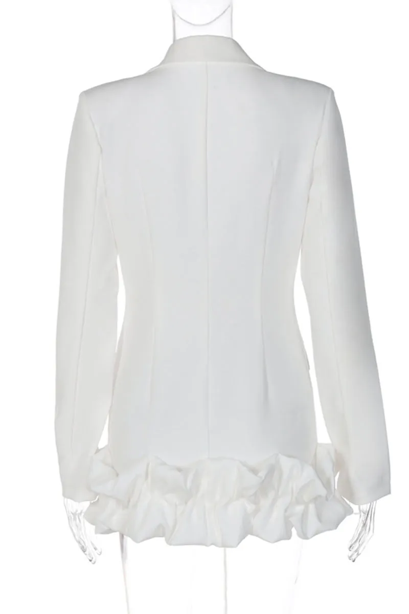 CG0343 Ruffle Light Blazer