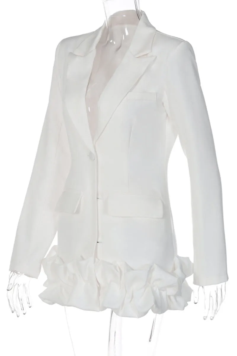 CG0343 Ruffle Light Blazer