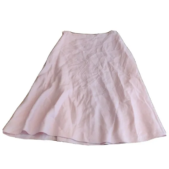 Chaps Women's Linen Two Piece Set Skirt Suit Blazer Coat Skirt Size 8 Pink.
