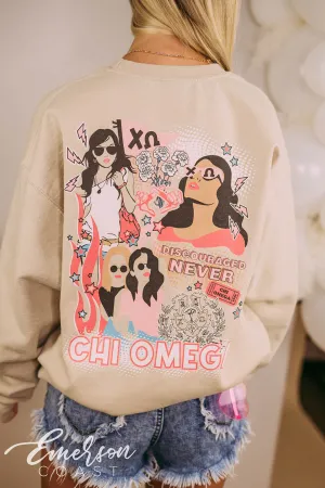 Chi Omega PR Detailed Sand Crewneck