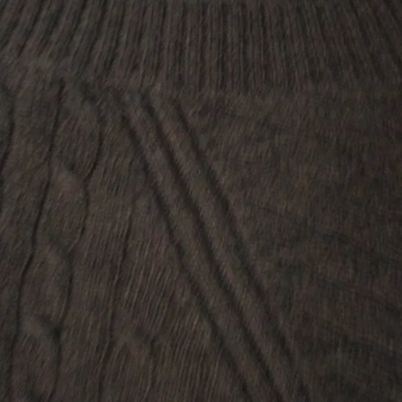 Chocolate CASHMERE Cable Pullover Knit Sweater Open Neck Cuddly