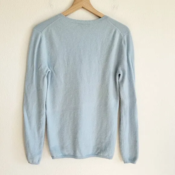 Christopher Fischer Sweater Blue Cashmere Blend Pullover Classic Preppy