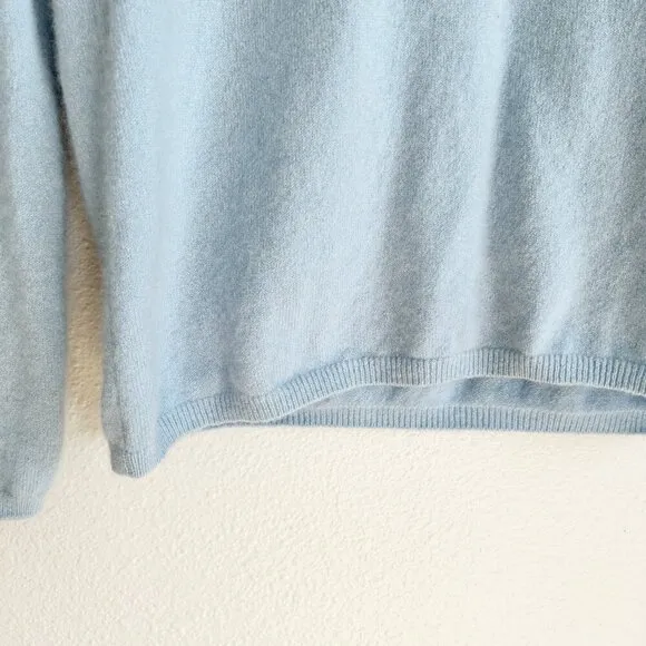 Christopher Fischer Sweater Blue Cashmere Blend Pullover Classic Preppy