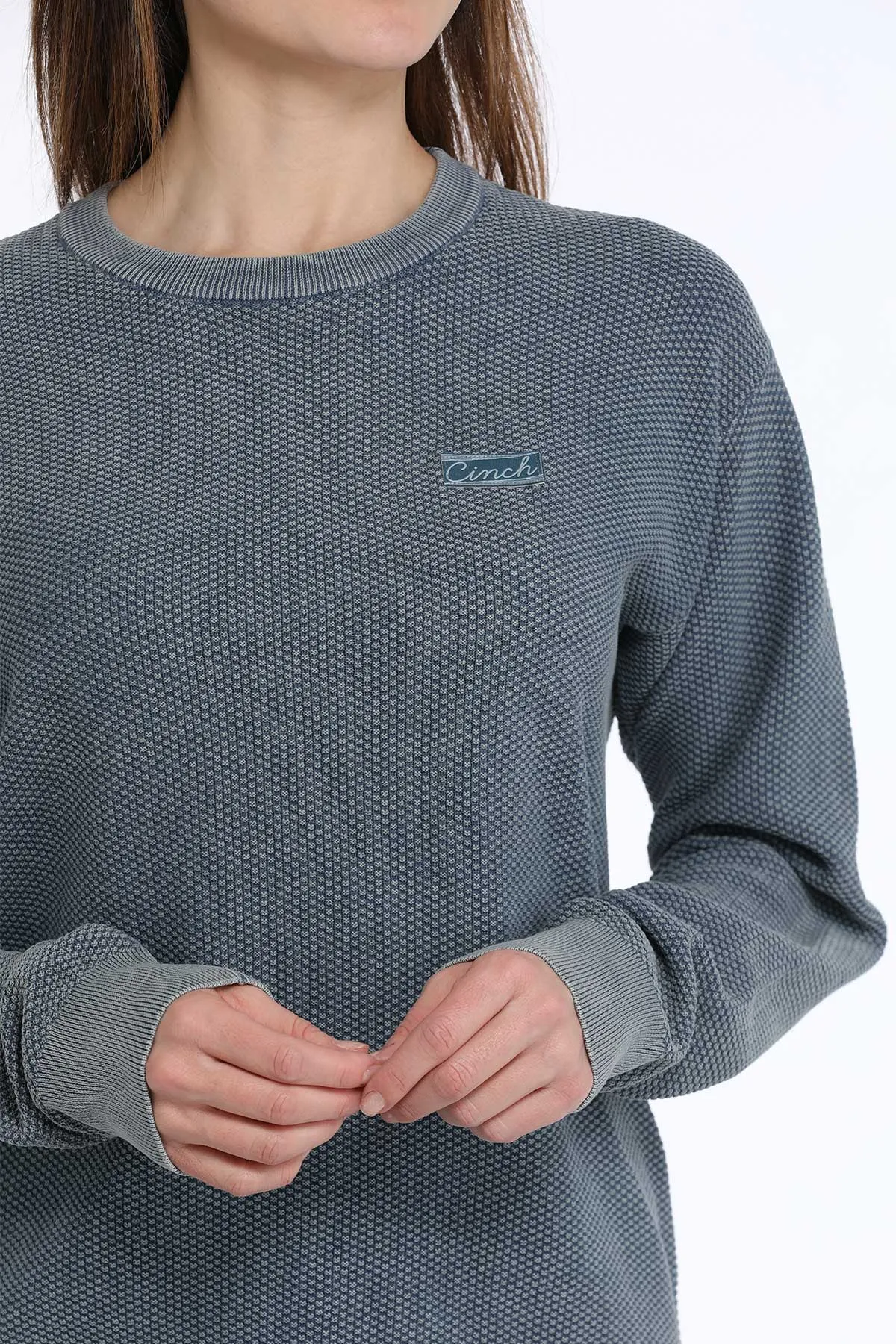 Cinch Women's Light Blue Pullover Sweater