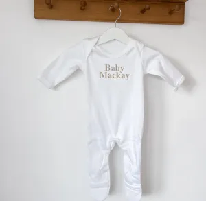 Classic Baby Name Vest/ Sleepsuit