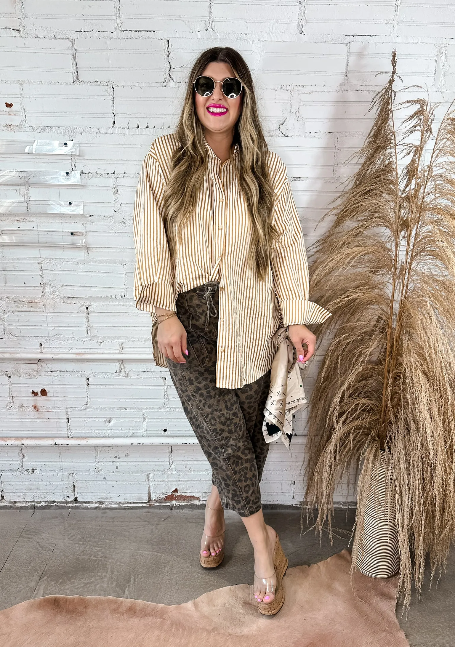 Classic Striped Button Down - Honey