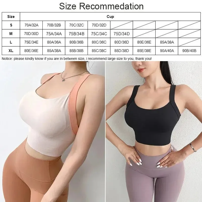 Cloud Rise Sexy Back Sports Bra for Girl Workout Yoga Crop Top Women Fitness Underwear Plus Size Lady Vest Dancing Running Shirt
