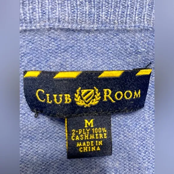Club Room Luxurious Women's V-Neck Sweater in 100% Double Layer Cashmere SZ - M