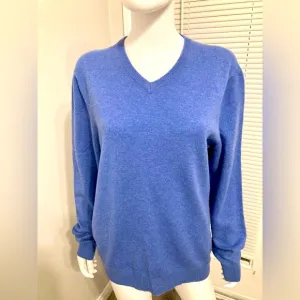 Club Room Luxurious Women's V-Neck Sweater in 100% Double Layer Cashmere SZ - M