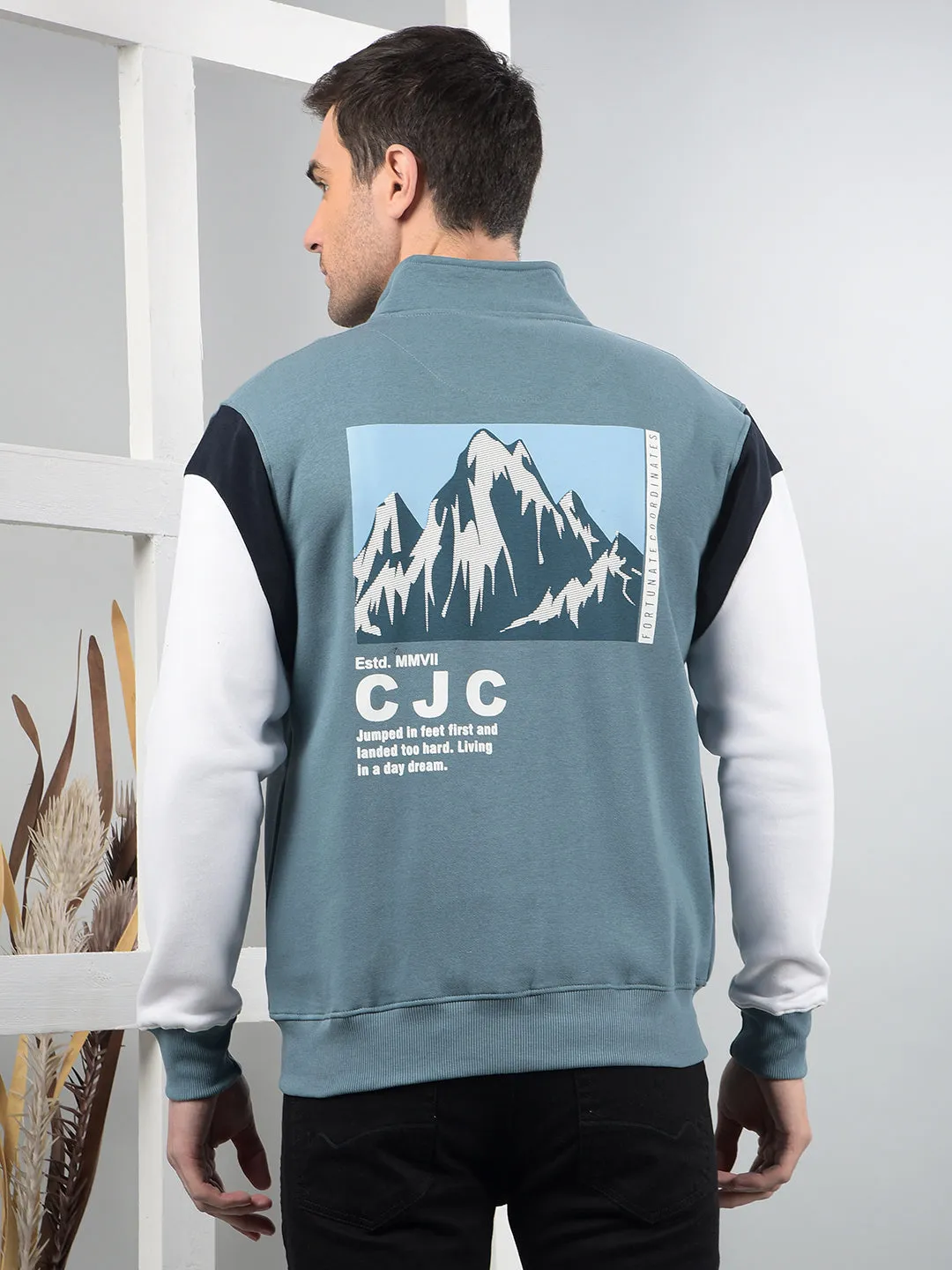 COBB AQUA LAKE PRINTED ZIP-UP SWEATSHIRT