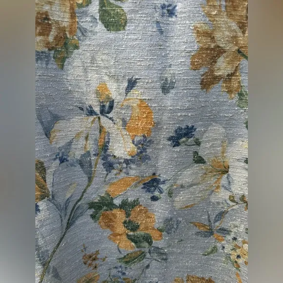 Coldwater Creek Floral Blazer Collared Jacket in Blue Yellow Green Suit Coat