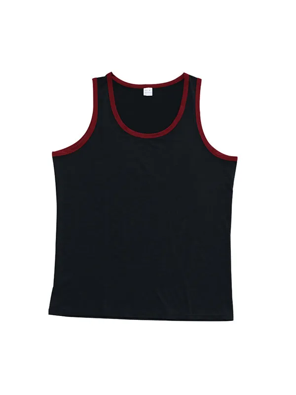 Colorblocked Crewneck Casual Sports Vest