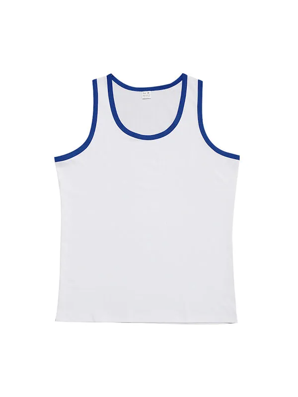 Colorblocked Crewneck Casual Sports Vest