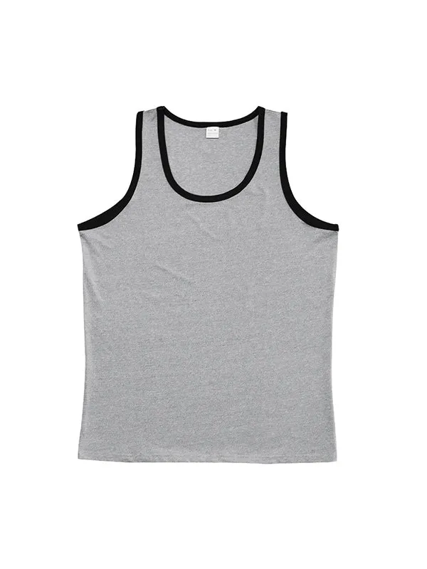 Colorblocked Crewneck Casual Sports Vest