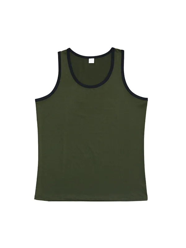 Colorblocked Crewneck Casual Sports Vest