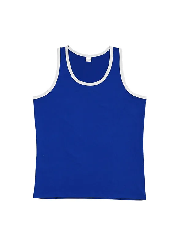 Colorblocked Crewneck Casual Sports Vest