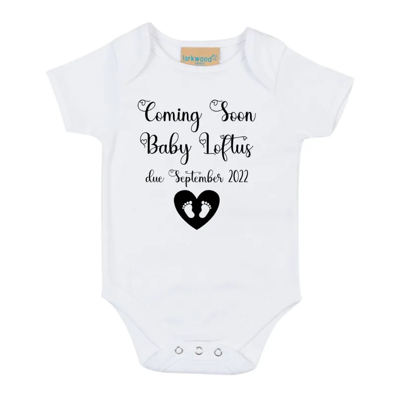 Coming Soon Baby Vest, Personalised Gift