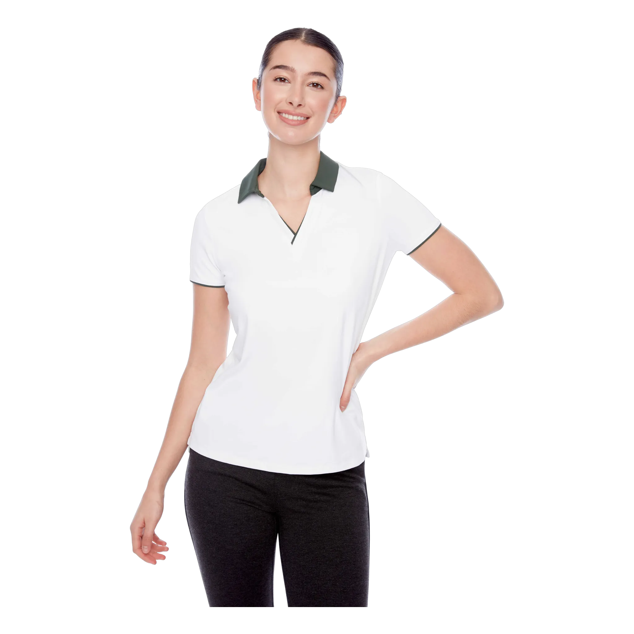 Contrast Color Short Sleeve V-Neck Velocity Polo