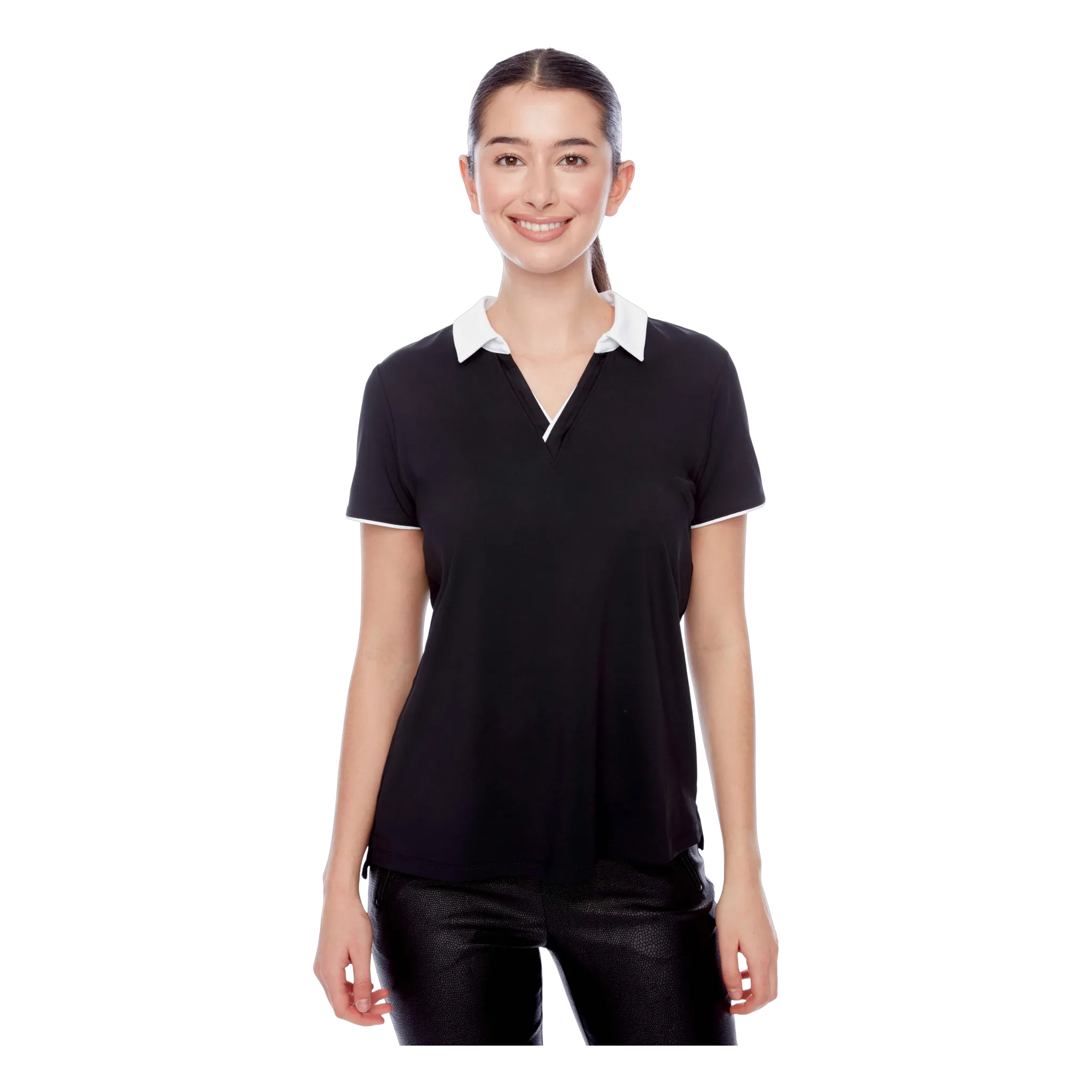 Contrast Color Short Sleeve V-Neck Velocity Polo