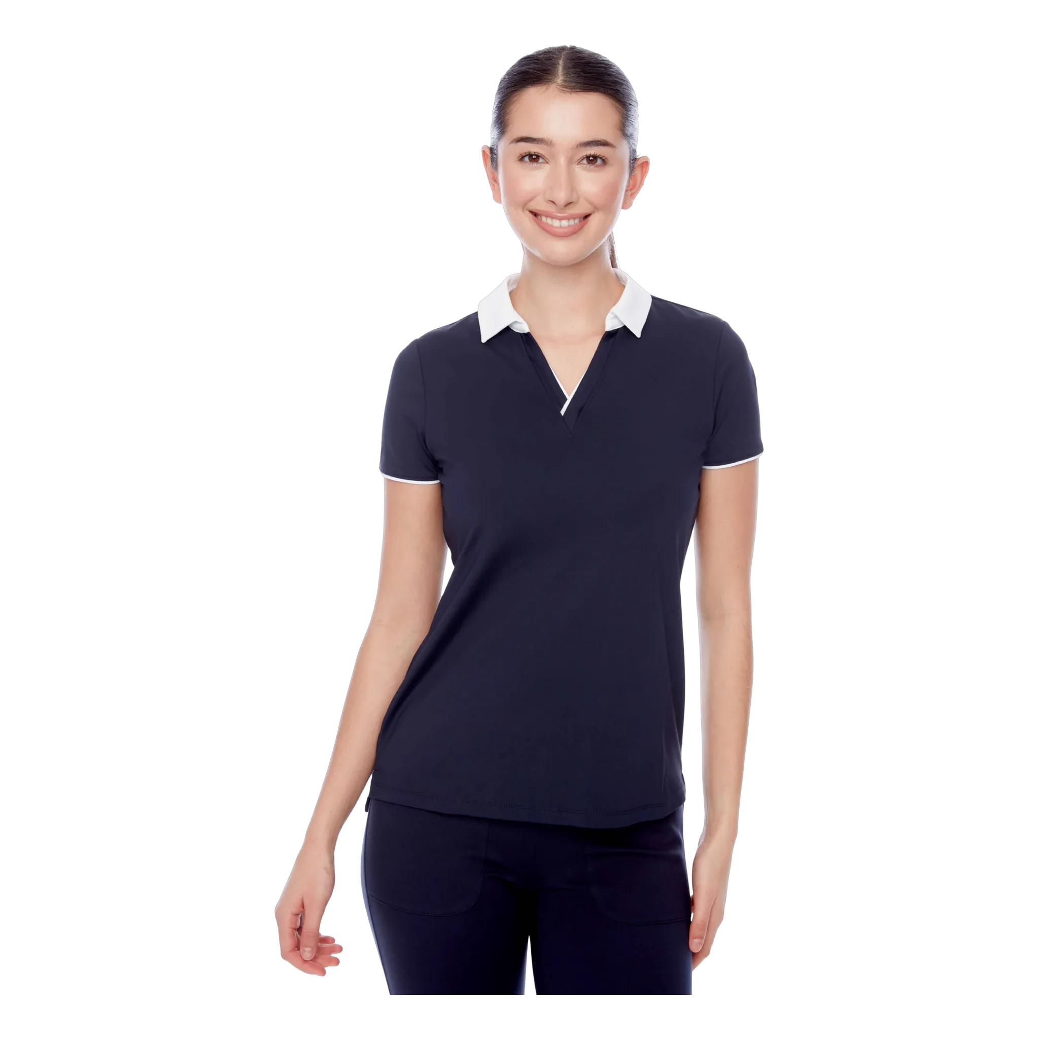 Contrast Color Short Sleeve V-Neck Velocity Polo