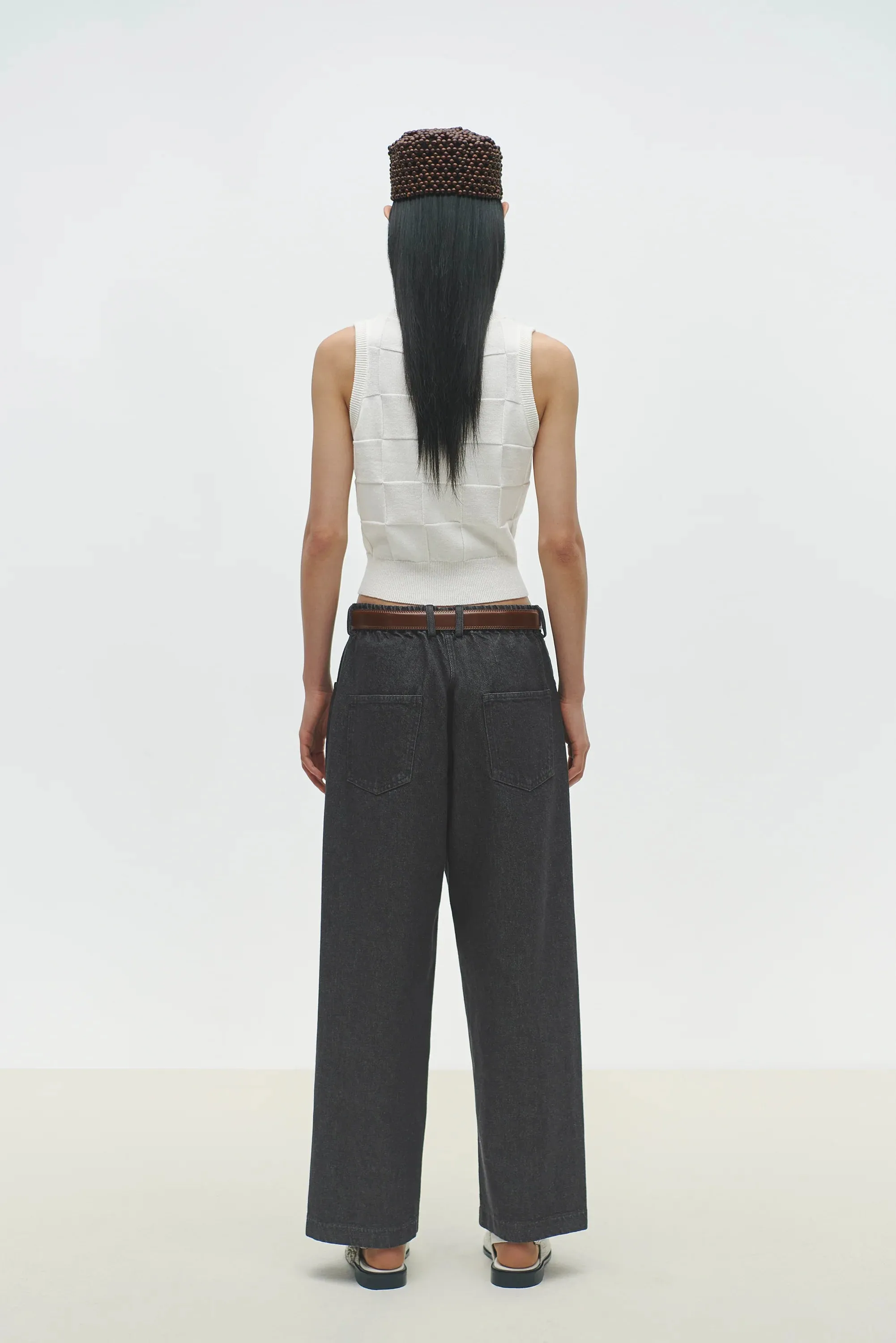 Cordera - Checkered Cotton & Cashmere Waistcoat (White)