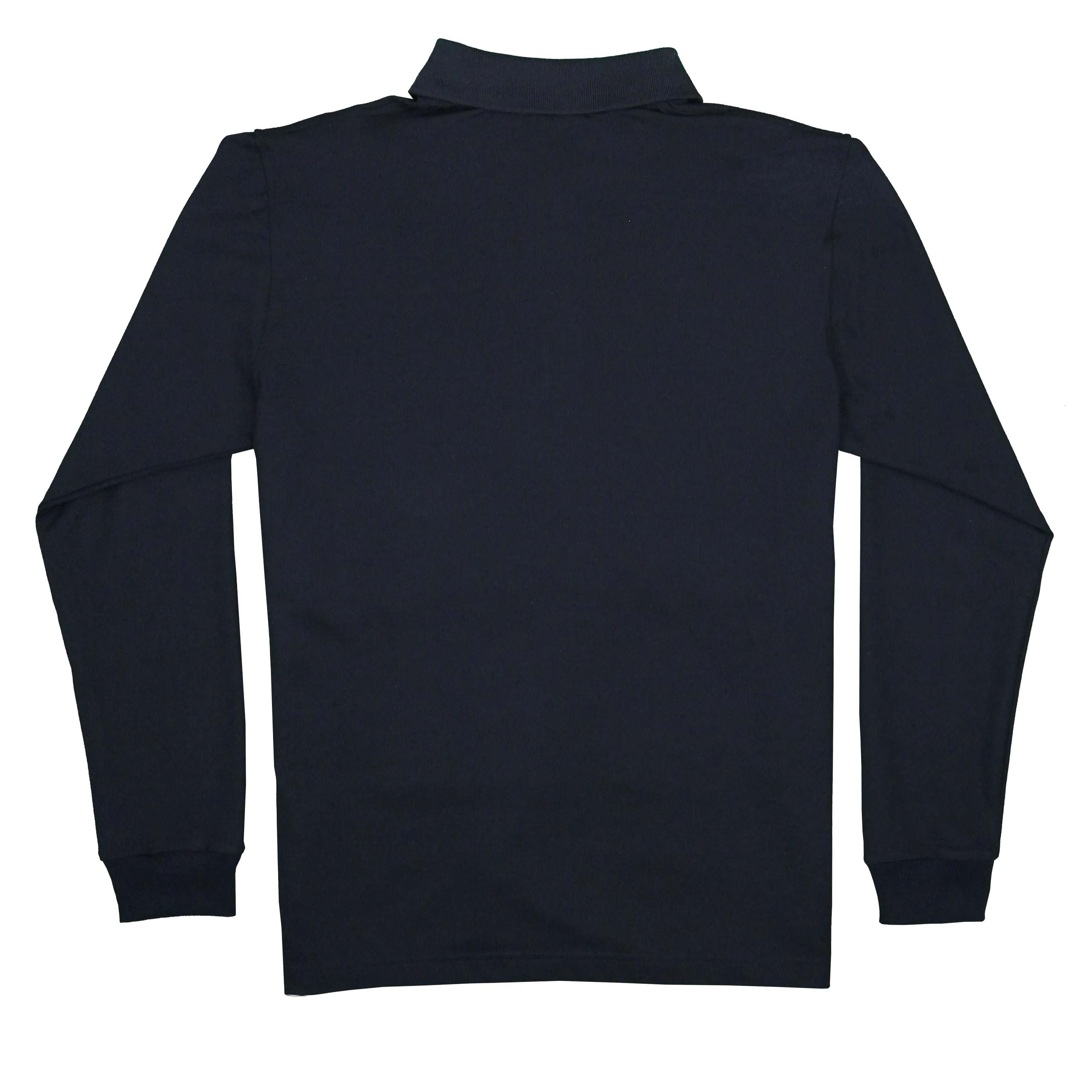 Cotton Polo - Long Sleeve - Black