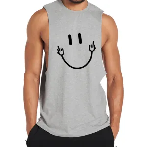 Cotton Smile Graphic Workout Tank Top