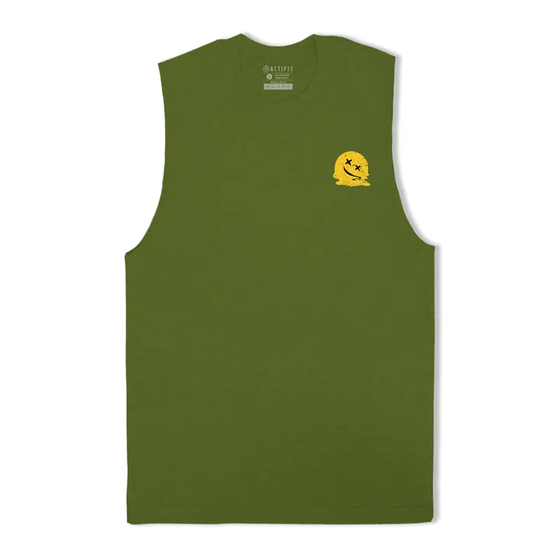 Cotton Smiley Face Workout Tank Top