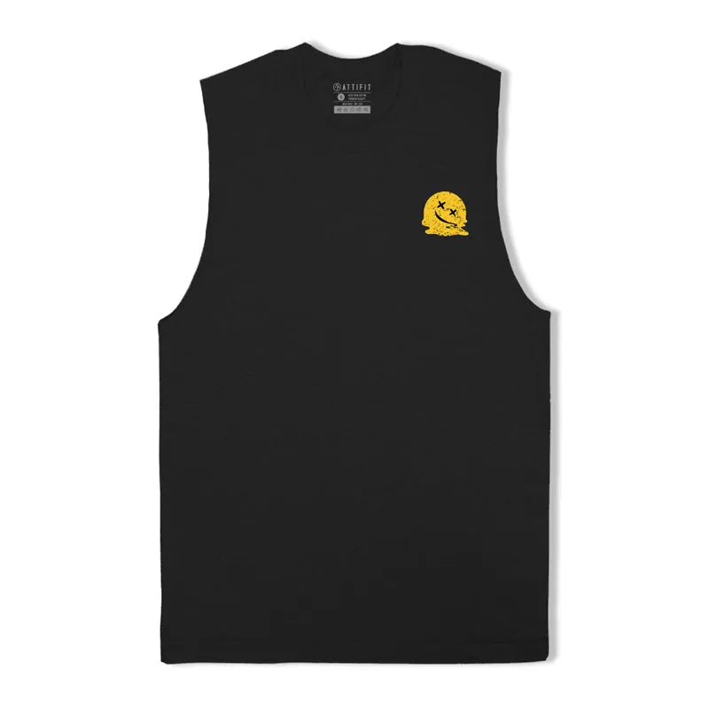Cotton Smiley Face Workout Tank Top