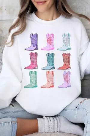 COWGIRL BOOTS WESTERN COUNTRY GRAPHIC SWEATSHIRT