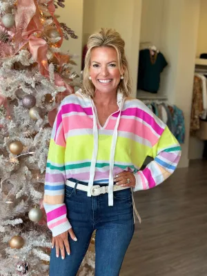 CR067 Stripe Cashmere Hoodie