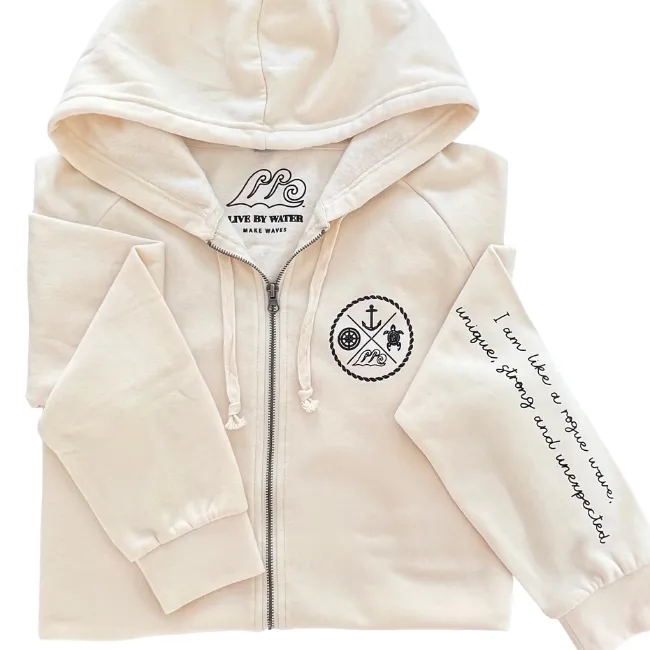 Crest Zip-up Hoodie SALT-Your choice of saying