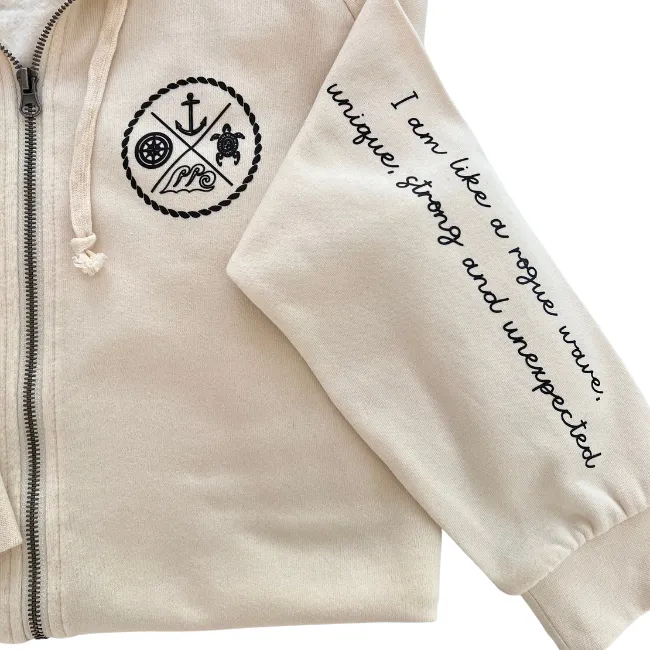 Crest Zip-up Hoodie SALT-Your choice of saying