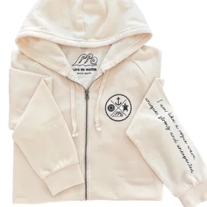 Crest Zip-up Hoodie SALT-Your choice of saying