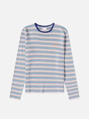 Crewneck Striped Light Sweater - Blue