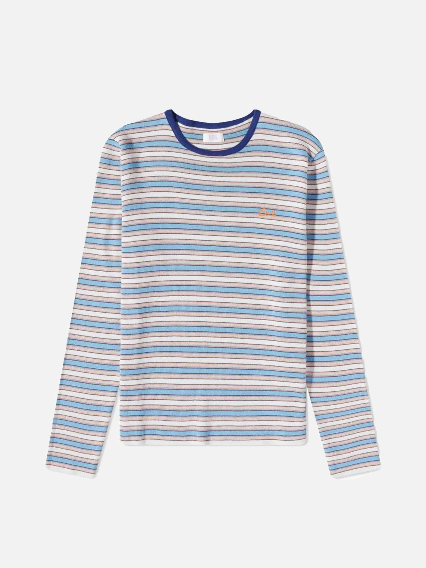 Crewneck Striped Light Sweater - Blue