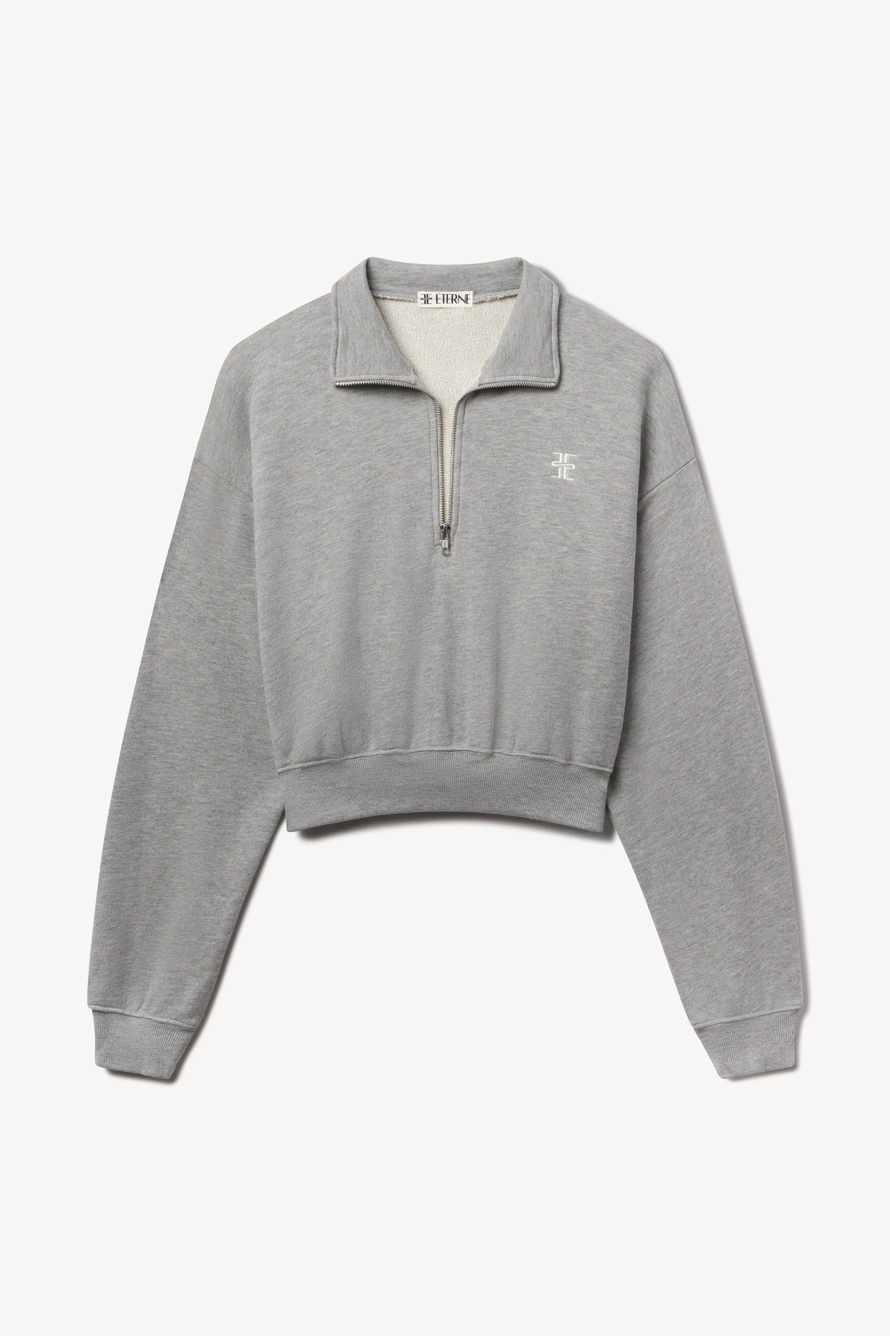 Cropped Half-Zip Sweatshirt