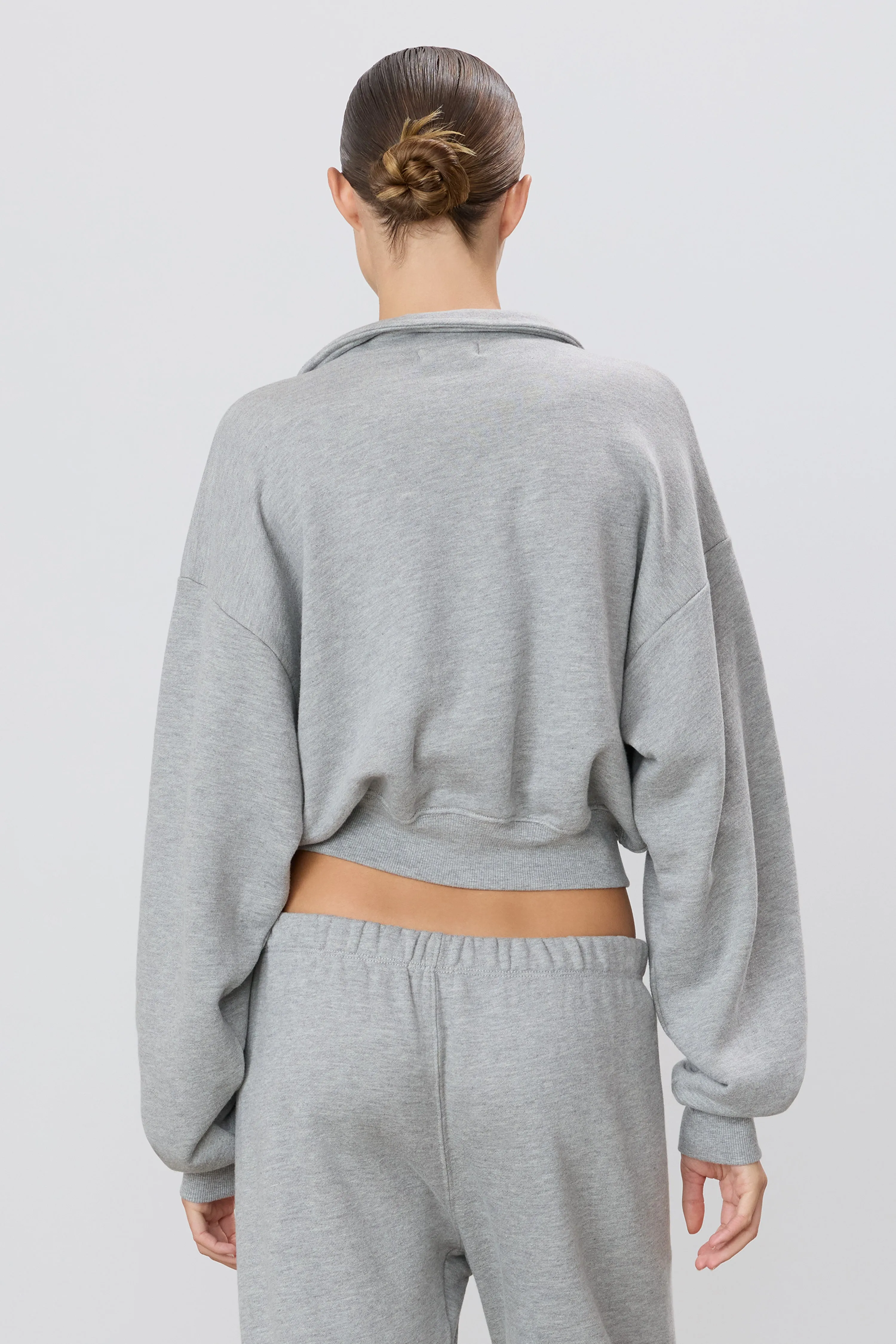 Cropped Half-Zip Sweatshirt