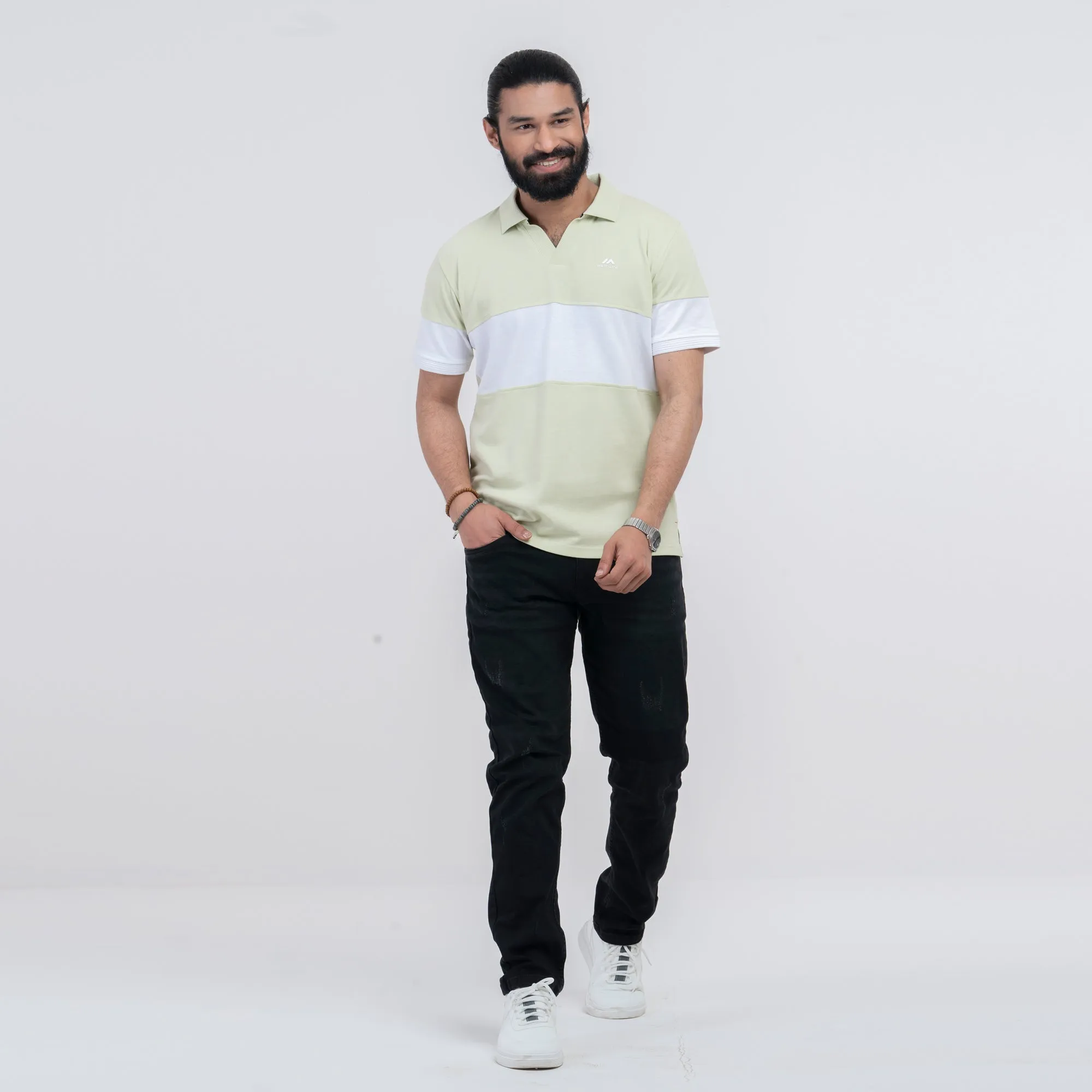 Cut & Sew Polo  - Celadon Green