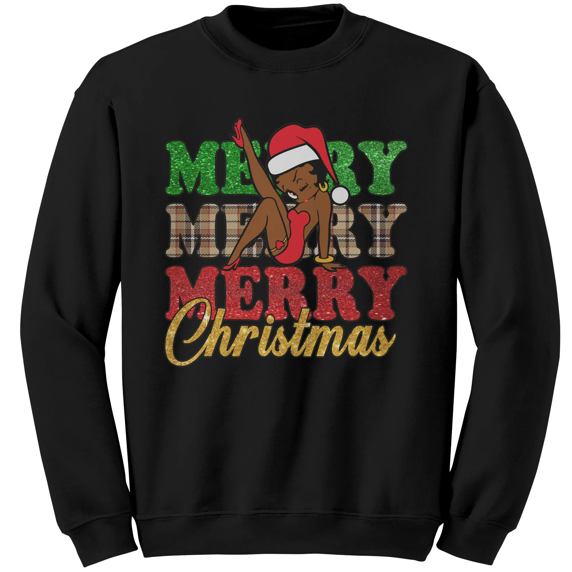 Cute Christmas Sweatshirt Betty Boop Graphic Sweatshirt Christmas Gifts Christmas Party Favors Black Betty Boop Sweatshirt Girly Betty Boop