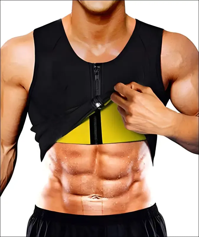 Cxzd men neoprene sauna suit hot body shaper corset for weight loss with zipper waist trainer vest