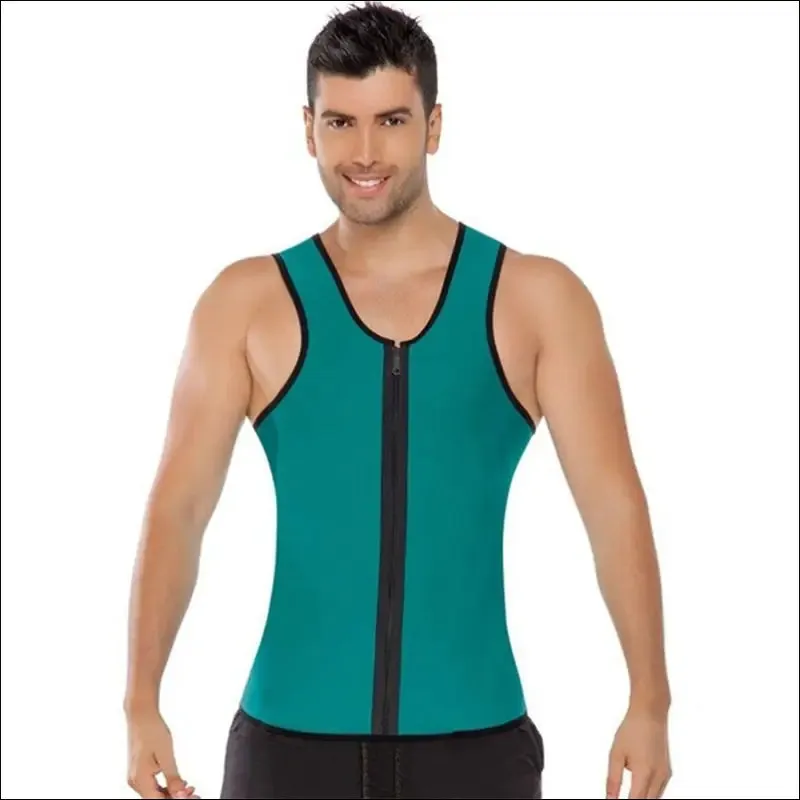 Cxzd men neoprene sauna suit hot body shaper corset for weight loss with zipper waist trainer vest