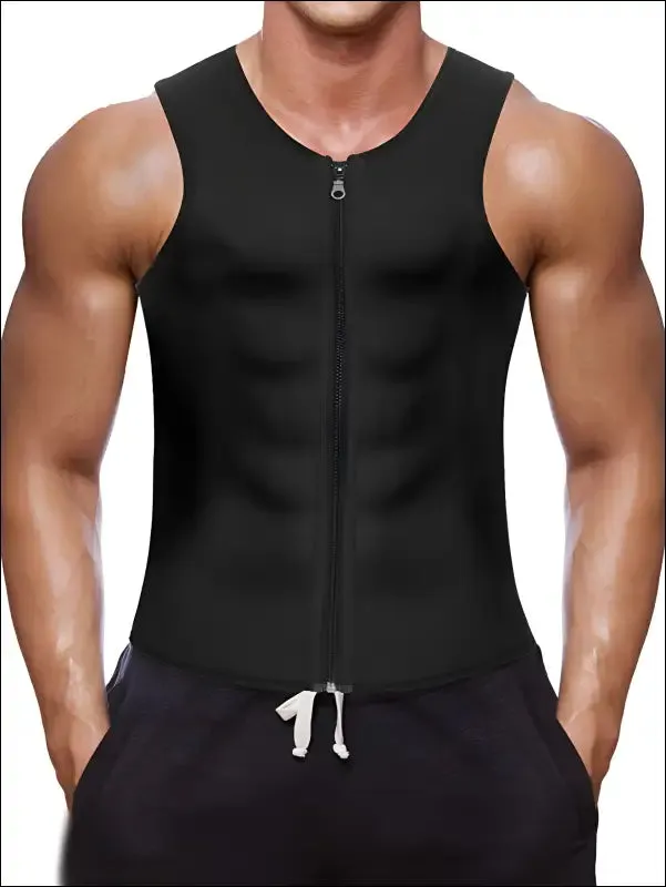 Cxzd men neoprene sauna suit hot body shaper corset for weight loss with zipper waist trainer vest