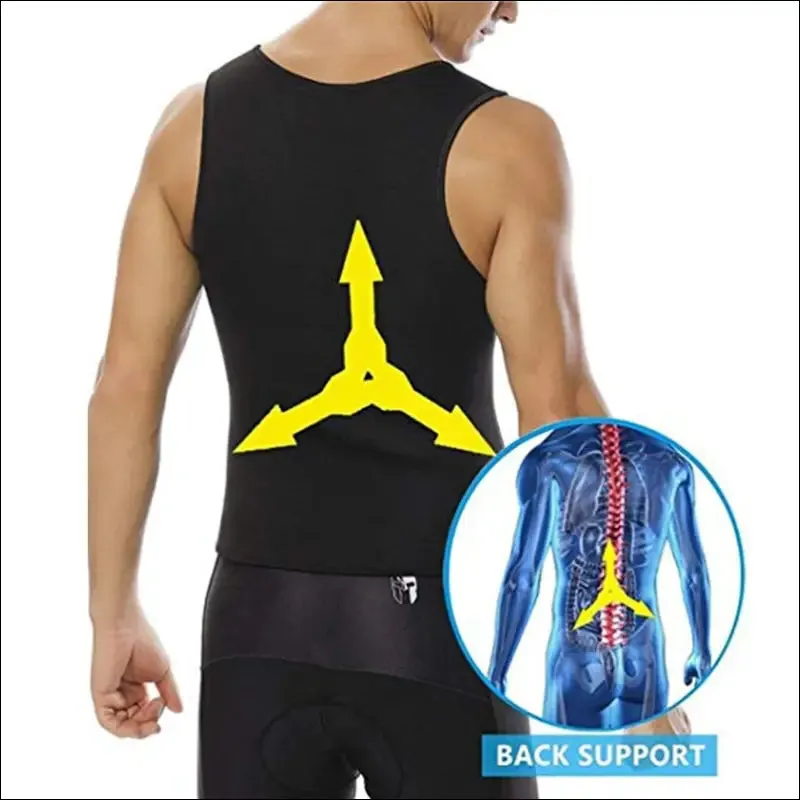 Cxzd men neoprene sauna suit hot body shaper corset for weight loss with zipper waist trainer vest