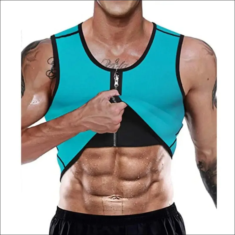Cxzd men neoprene sauna suit hot body shaper corset for weight loss with zipper waist trainer vest