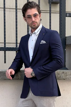 Daniel Navy Blue Wool Blazer - Slim Fit Elegance for Every Occasion