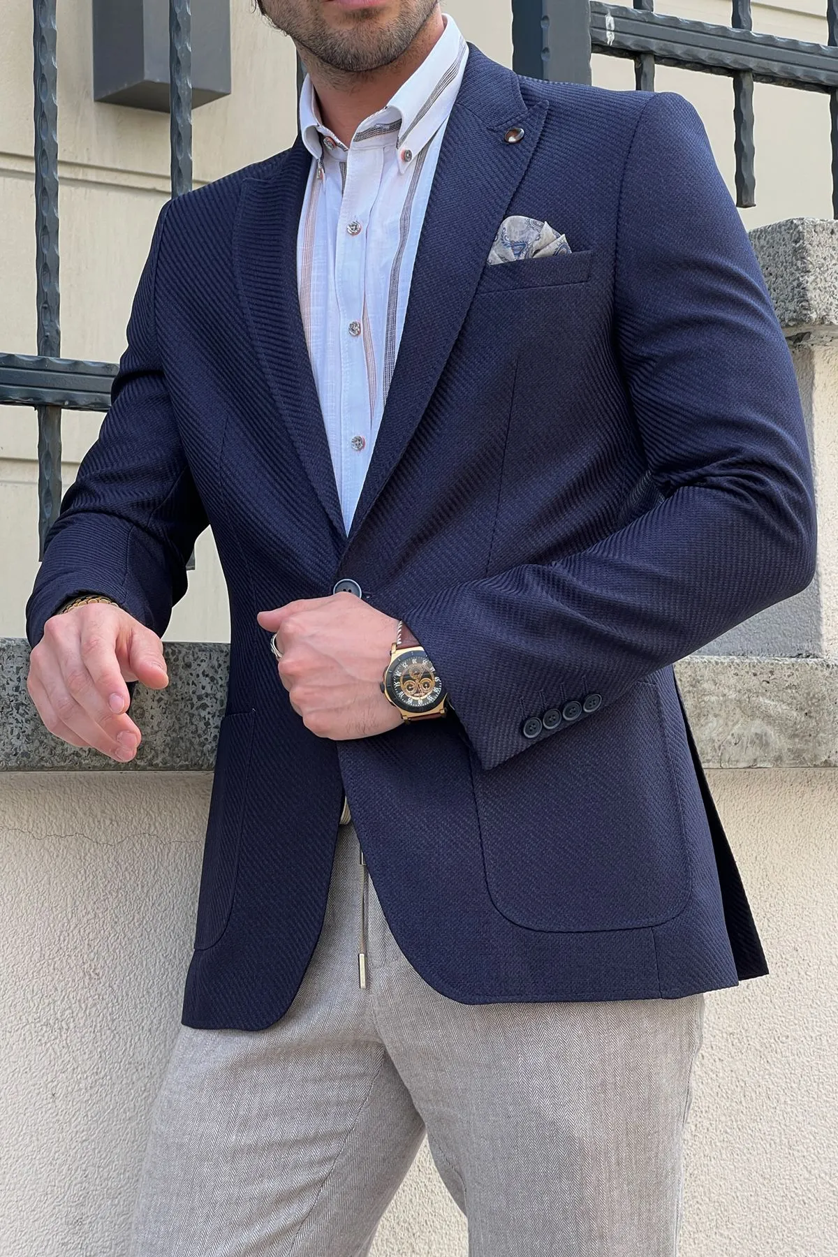 Daniel Navy Blue Wool Blazer - Slim Fit Elegance for Every Occasion