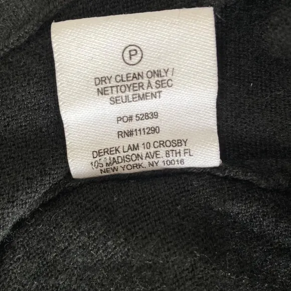 Derek Lam 10 Crosby Ventura V Neck Wool Cashmere Silk Blend Black Sweater XS